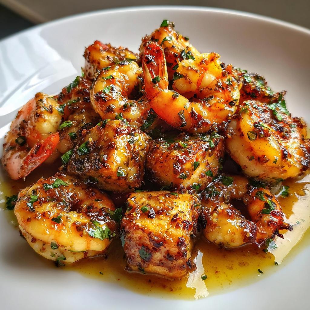 Juicy Honey Mustard Chicken &amp; Prawns in Just 20 Minutes