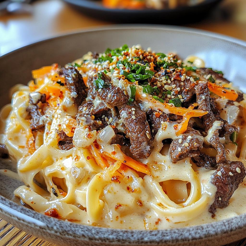 35-Minute Korean BBQ Beef Alfredo: Spicy, Creamy &amp; Irresistible