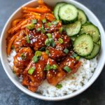 Korean Gochujang Chicken with Sesame Rice & Pickled Vegetables