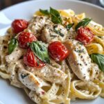 Lemon Basil Chicken Alfredo with Roasted Cherry Tomatoes & Whipped Feta