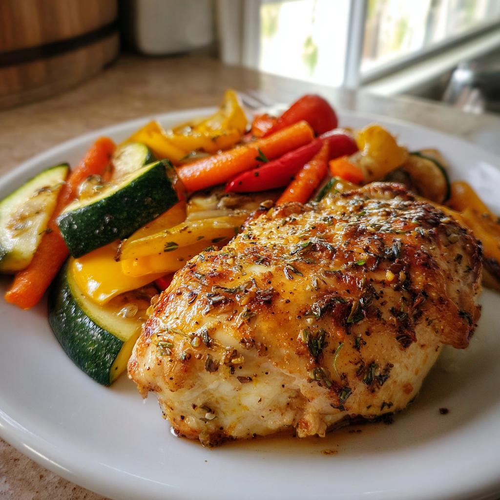 Lemon Garlic Chicken with Roasted Veggies