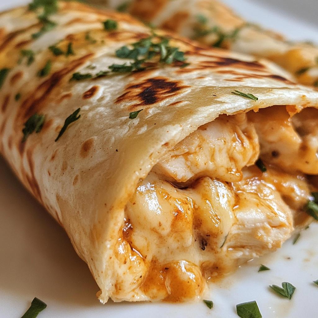 Ooey-Gooey Cheesy Chicken Garlic Wraps