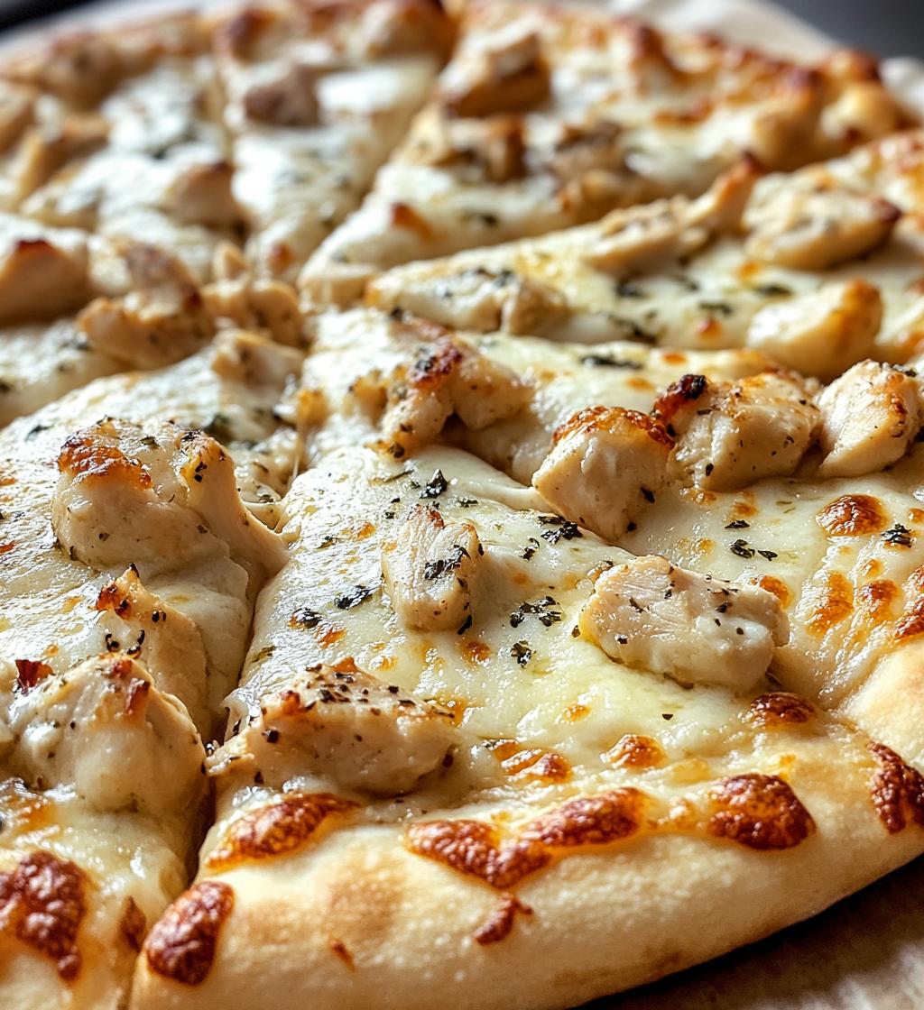 Roasted Garlic White Chicken Pizza