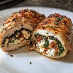 Rolled Up Chicken with Feta, Spinach, and Sun-Dried Tomatoes