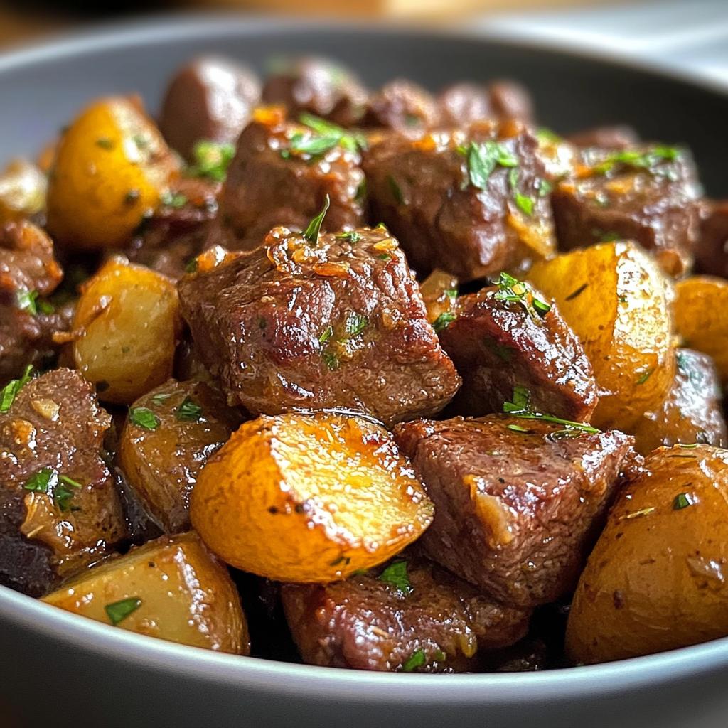 Slow-Cooked Comfort: Garlic Butter Beef Bites with Potatoes That Melt in Your Mouth - detail 1