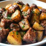 Slow-Cooked Comfort: Garlic Butter Beef Bites with Potatoes That Melt in Your Mouth