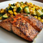 Spicy Cajun Salmon with Corn & Zucchini