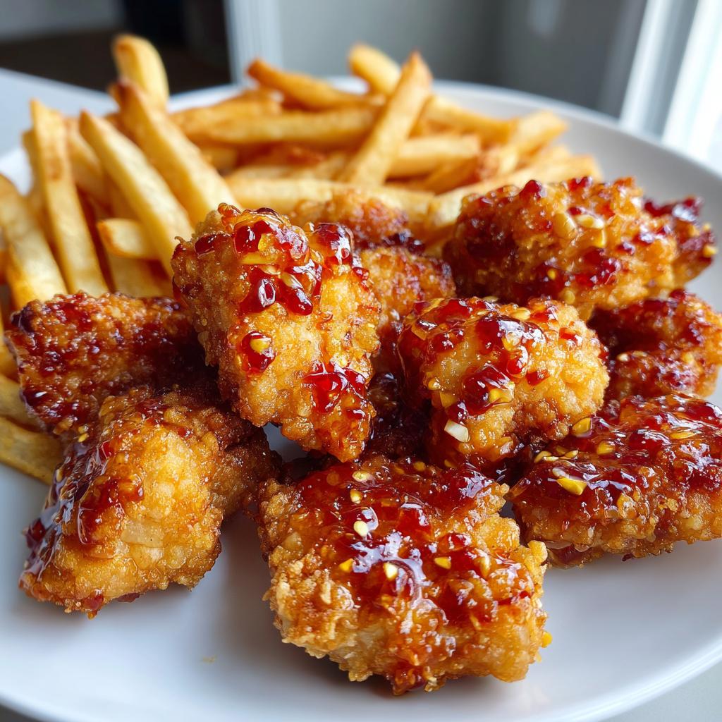 Spicy Honey Garlic Chicken Bites with Fries - detail 1