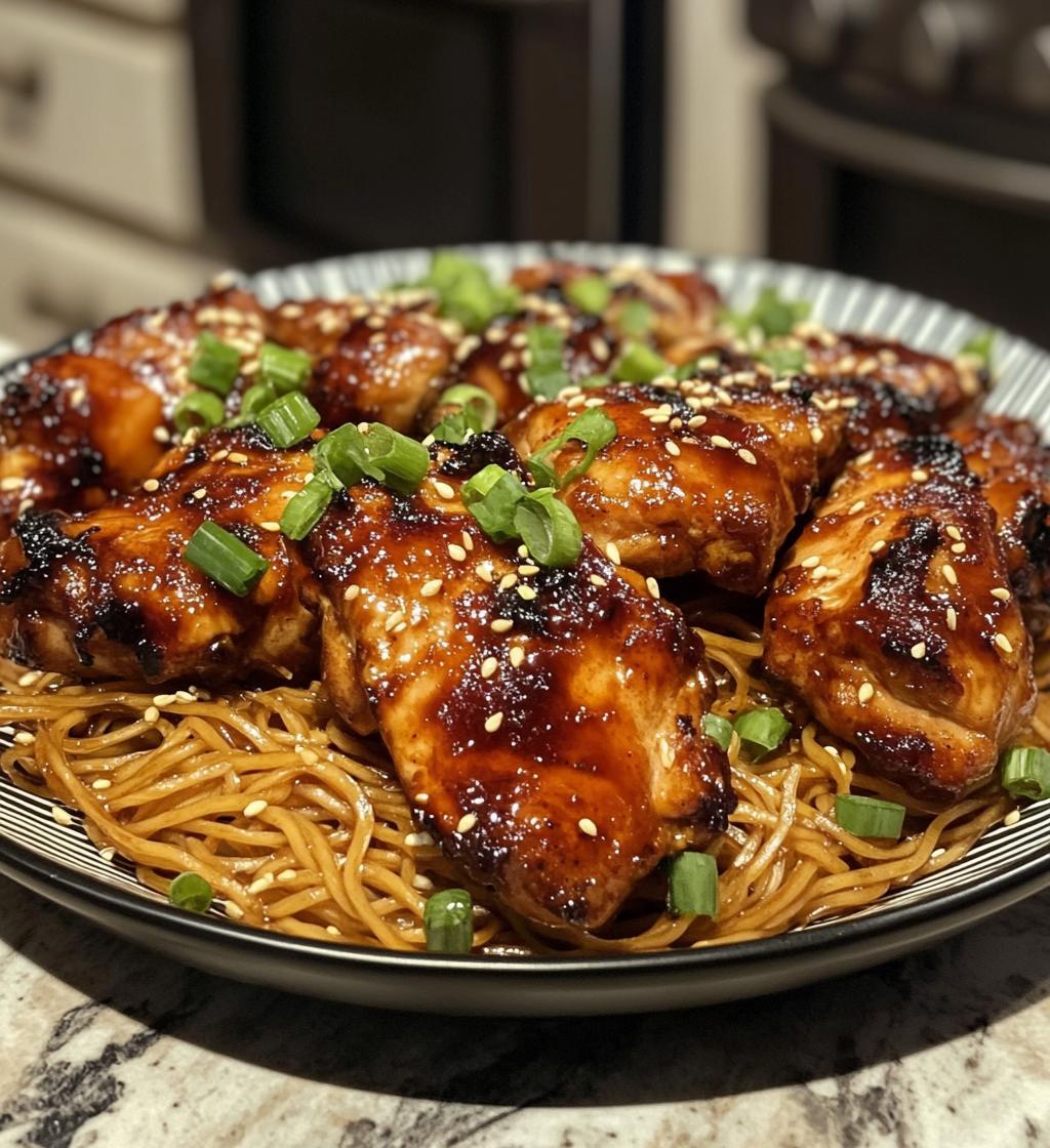 Sticky Teriyaki Chicken with Sesame Noodles - detail 1
