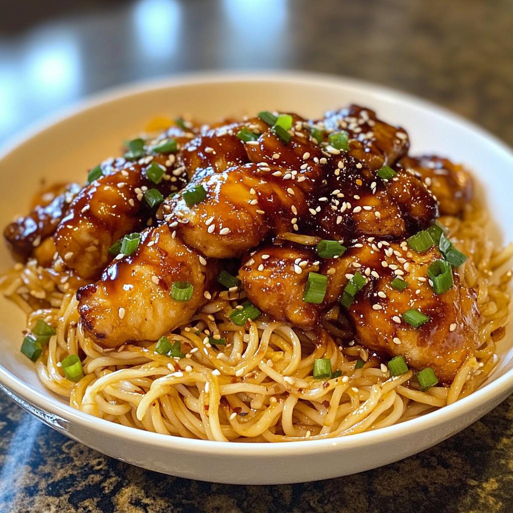 Sweet Chili Chicken with Garlic Noodles