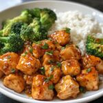 Sweet Chili Chicken with Rice & Broccoli