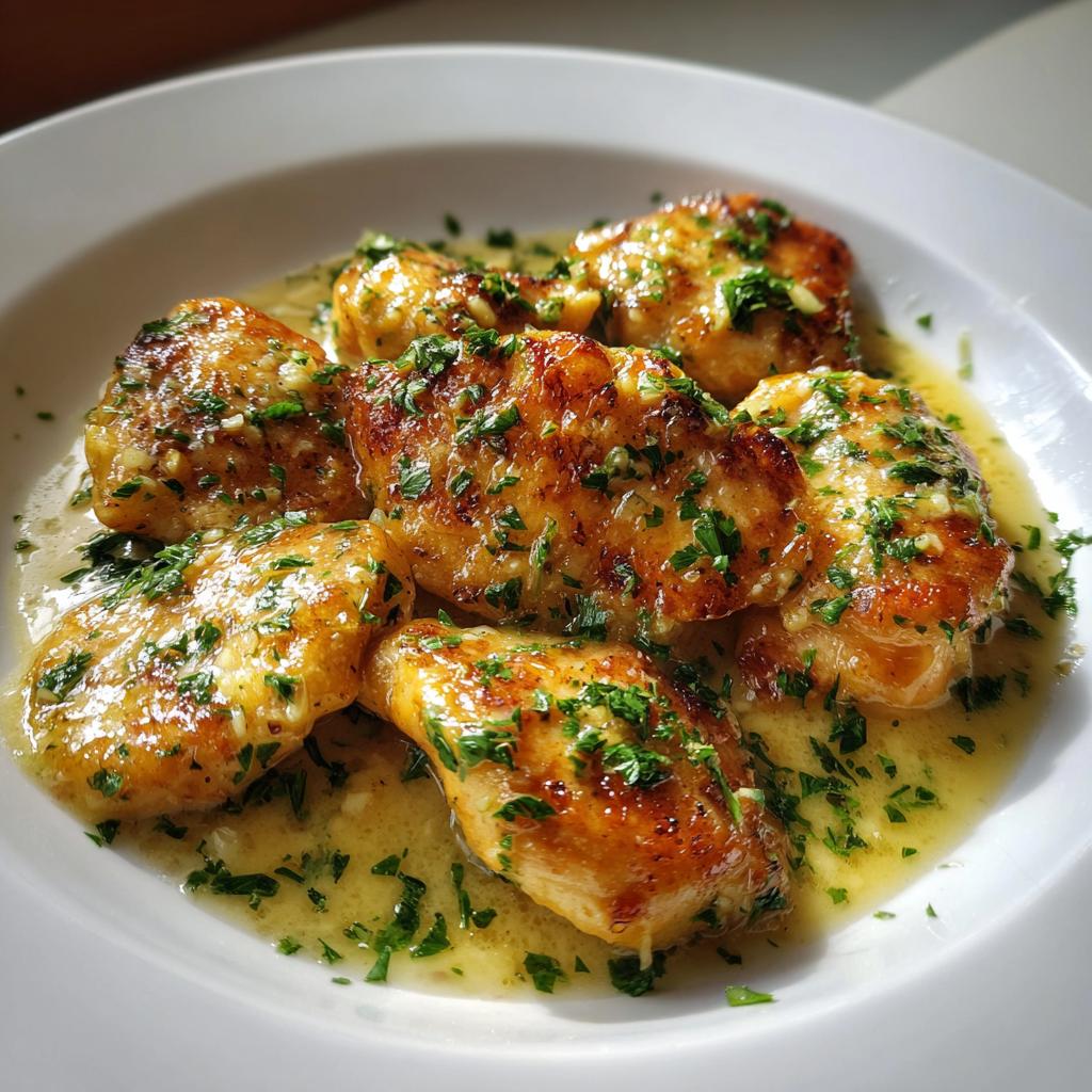 Tender chicken in a creamy butter garlic sauce - detail 1