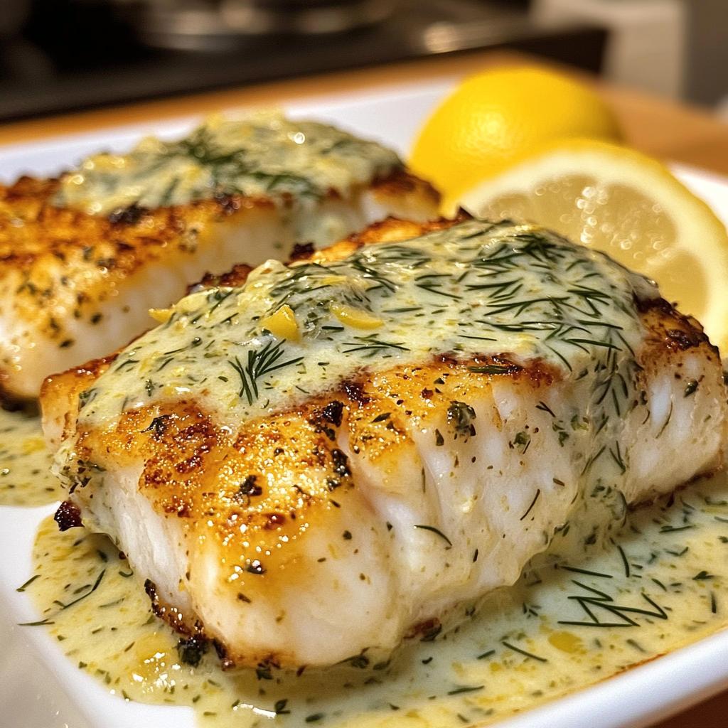30-Minute Baked Cod with Creamy Lemon Dill Sauce Delight