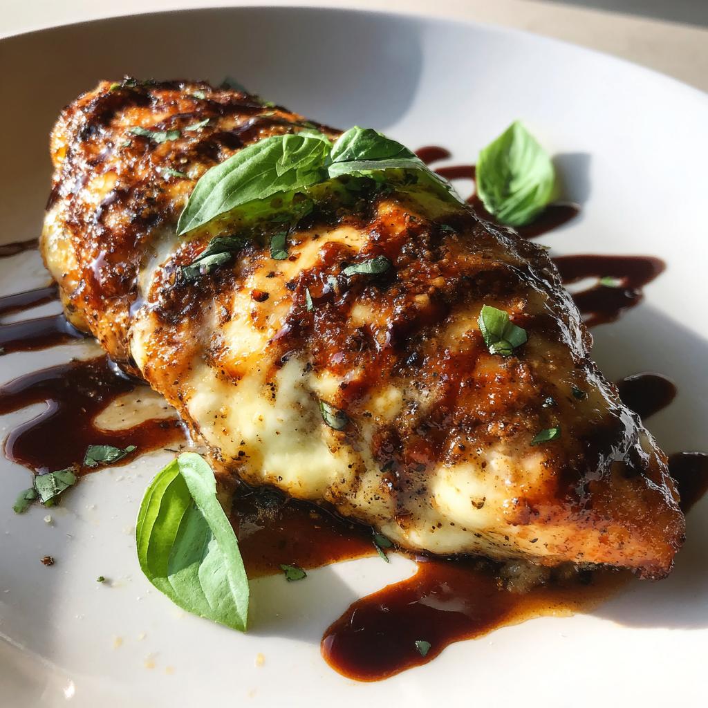 Balsamic Baked Chicken Breast with Mozzarella Cheese