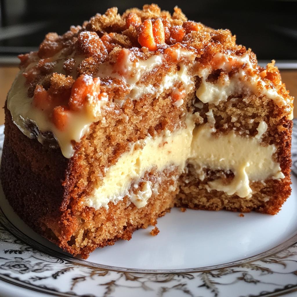 Irresistible cheesecake stuffed carrot bundt cake recipe