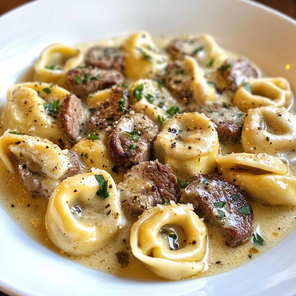 Cracked Garlic Steak Tortellini in Creamhouse Sauce
