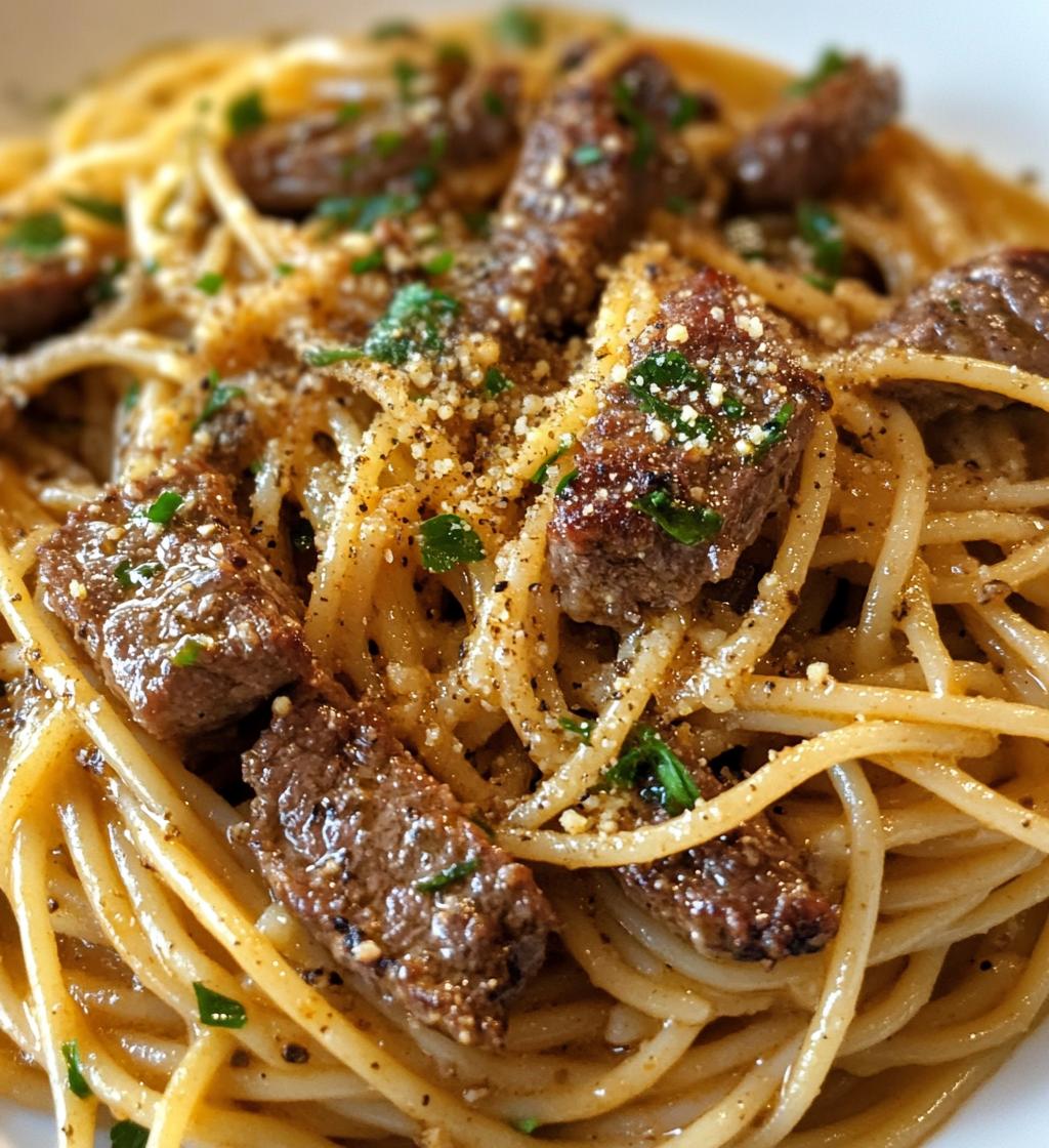 Creamy Cajun Garlic Butter Spaghetti with Beef Strips in 30 Minutes