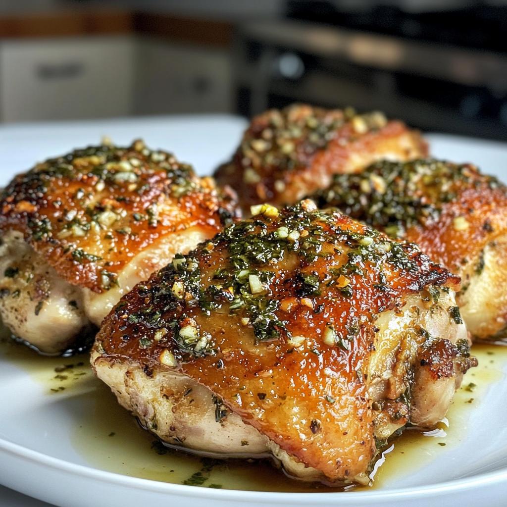 Crispy Garlic Chicken Thighs