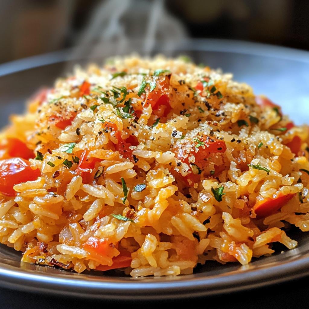 Crispy Parmesan Tomato Rice