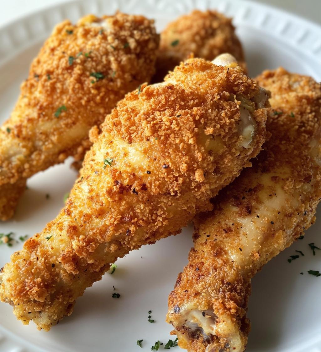 Crunchy crumbed chicken drumsticks