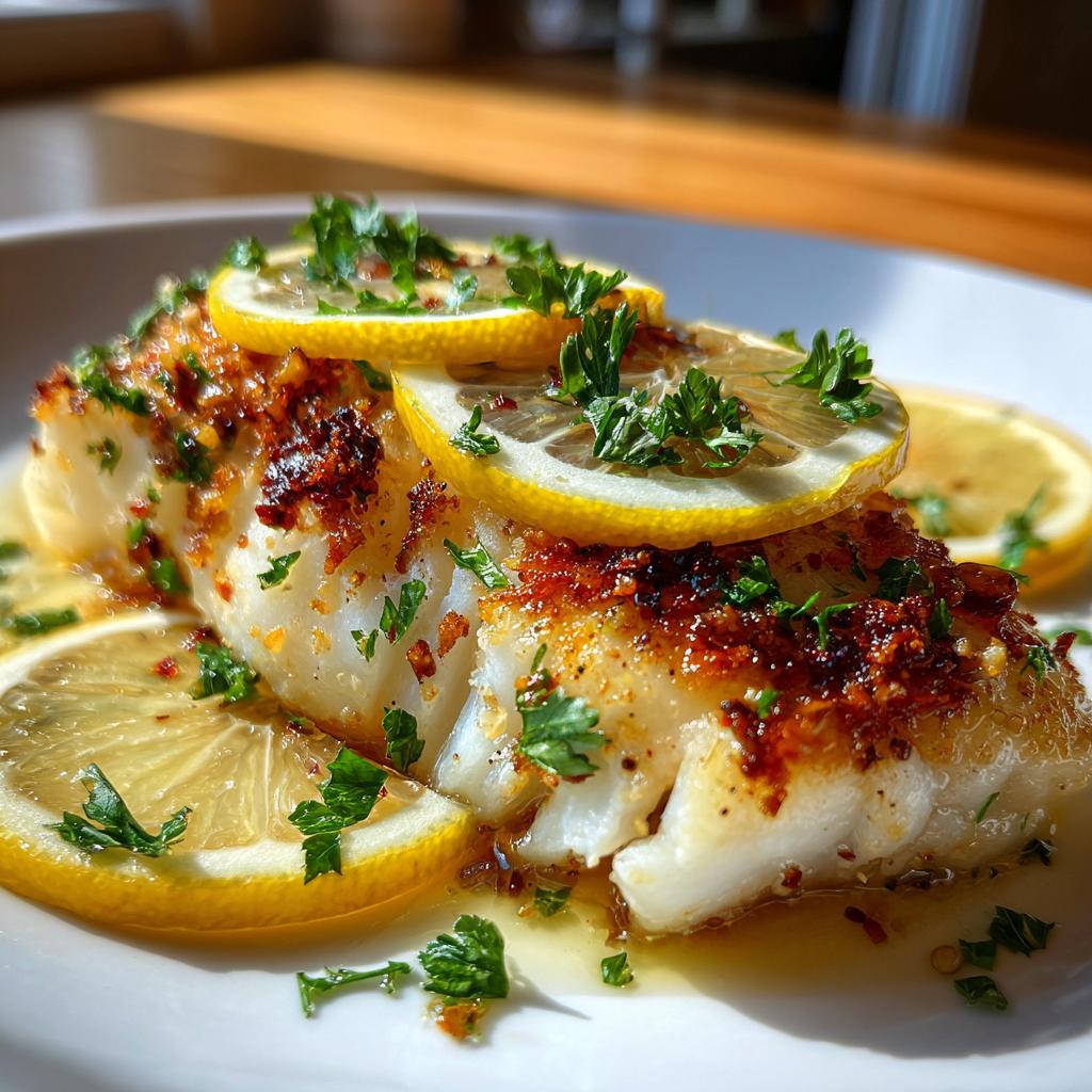 Heerlijke gebakken kabeljauw met citroen in 15 minuten