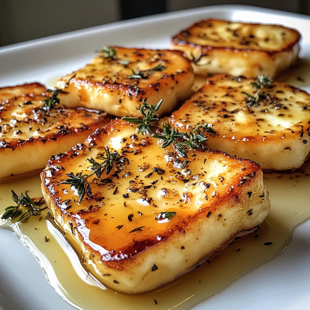 Golden Halloumi with Honey and Thyme
