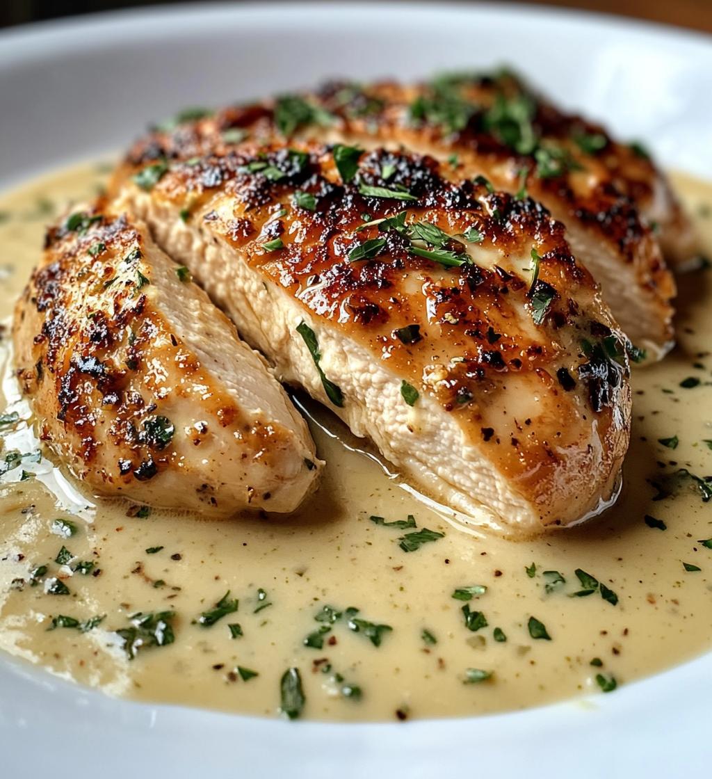 Kipfilet in romige knoflooksaus