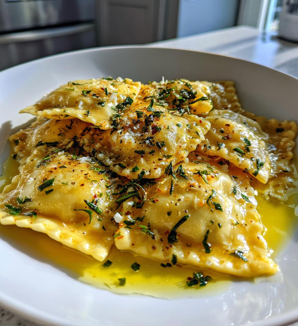 Lobster ravioli in citroen-botersaus