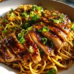 Plakkerige Knoflook Kipnoedels