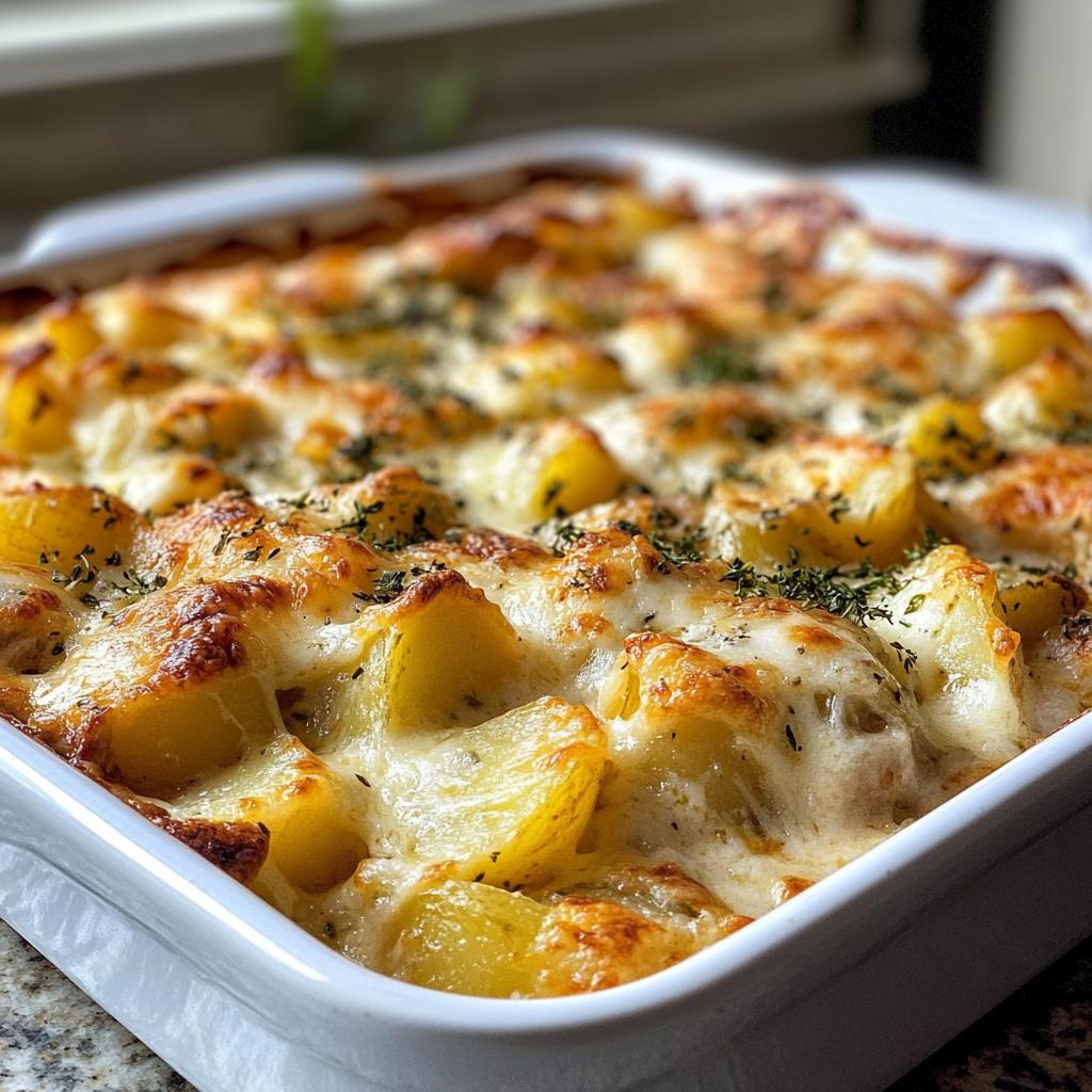 Romige Aardappel-Kip Ovenschotel met Kaaskorst