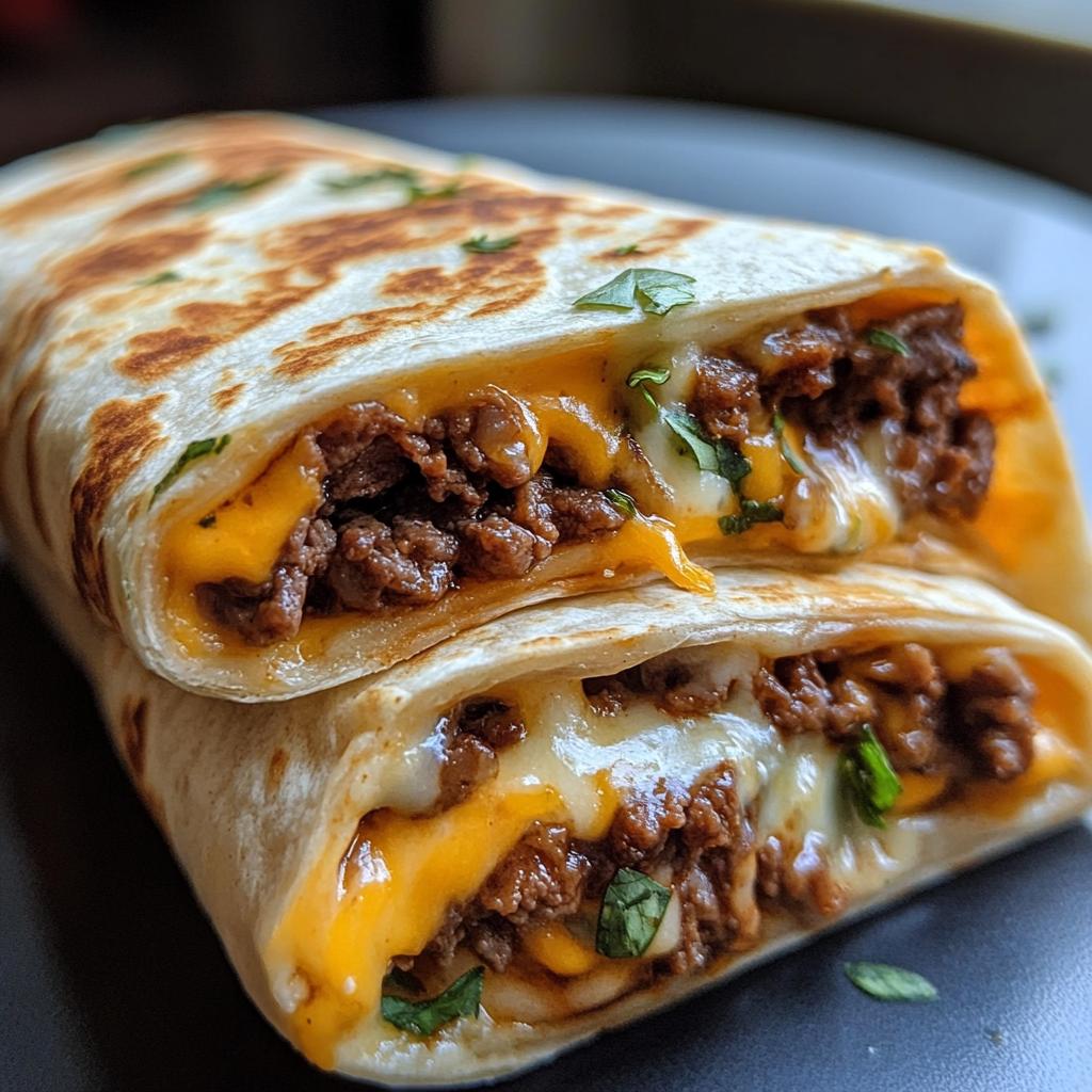 25-minute tortilla wraps met rundvlees: romige kaaswonderen