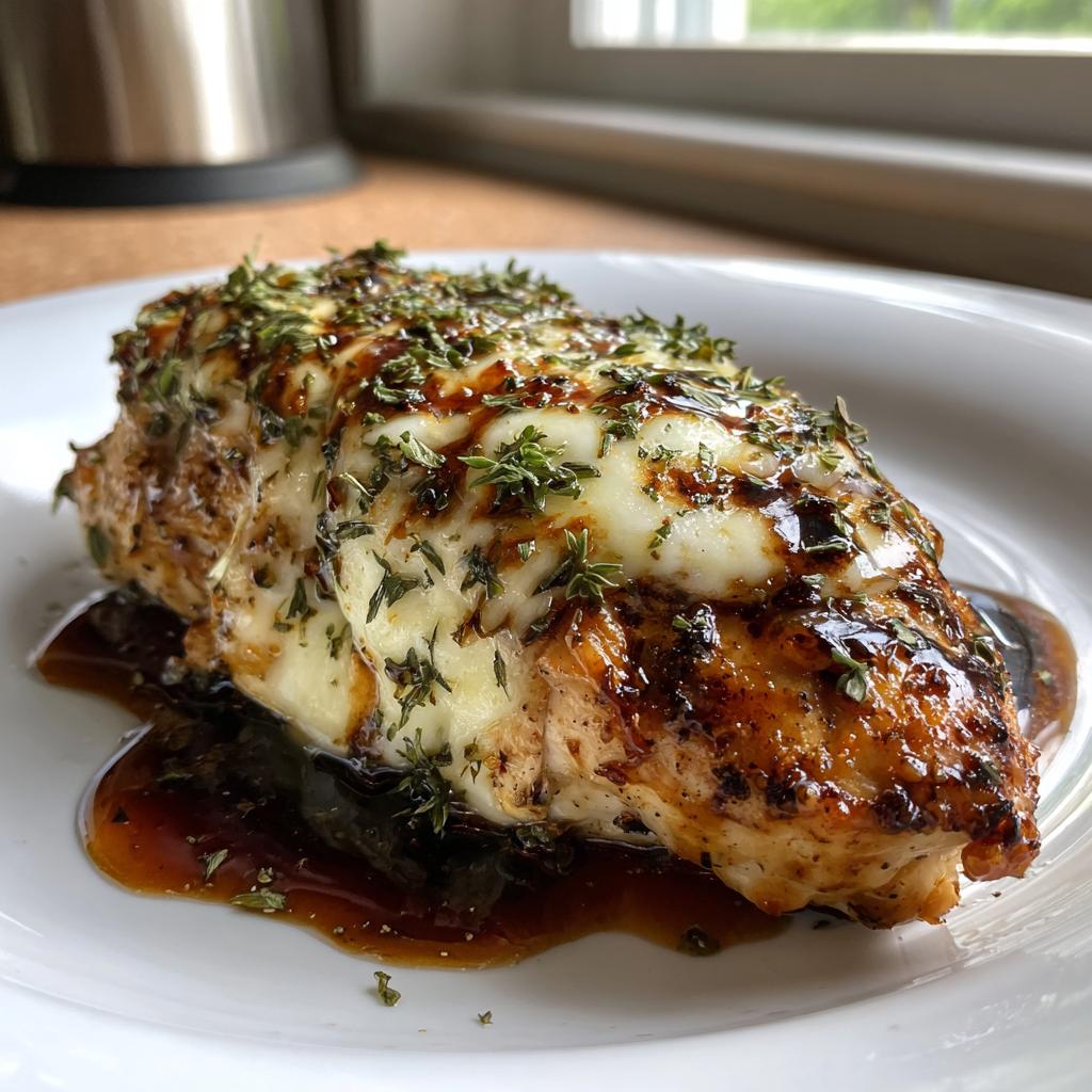 Balsamico kip met mozzarella