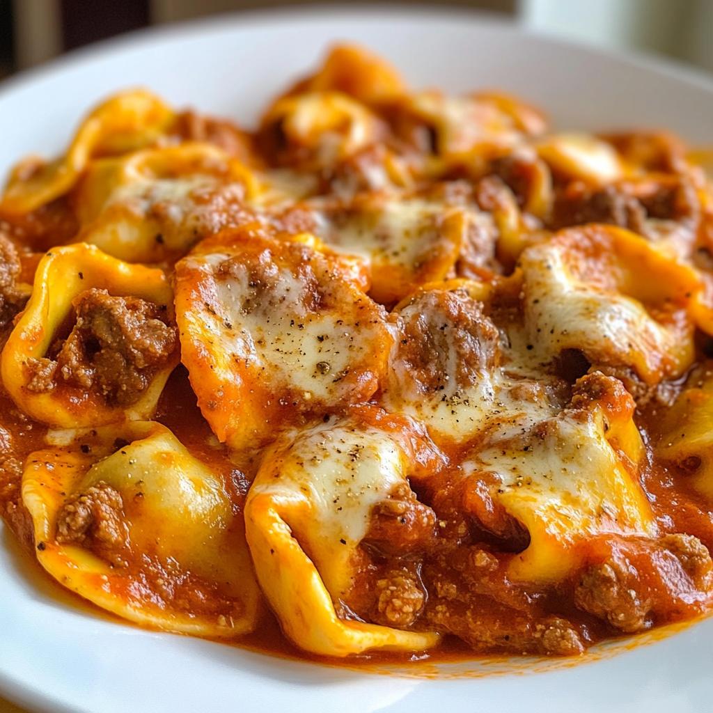 Cheesy beef tortellini