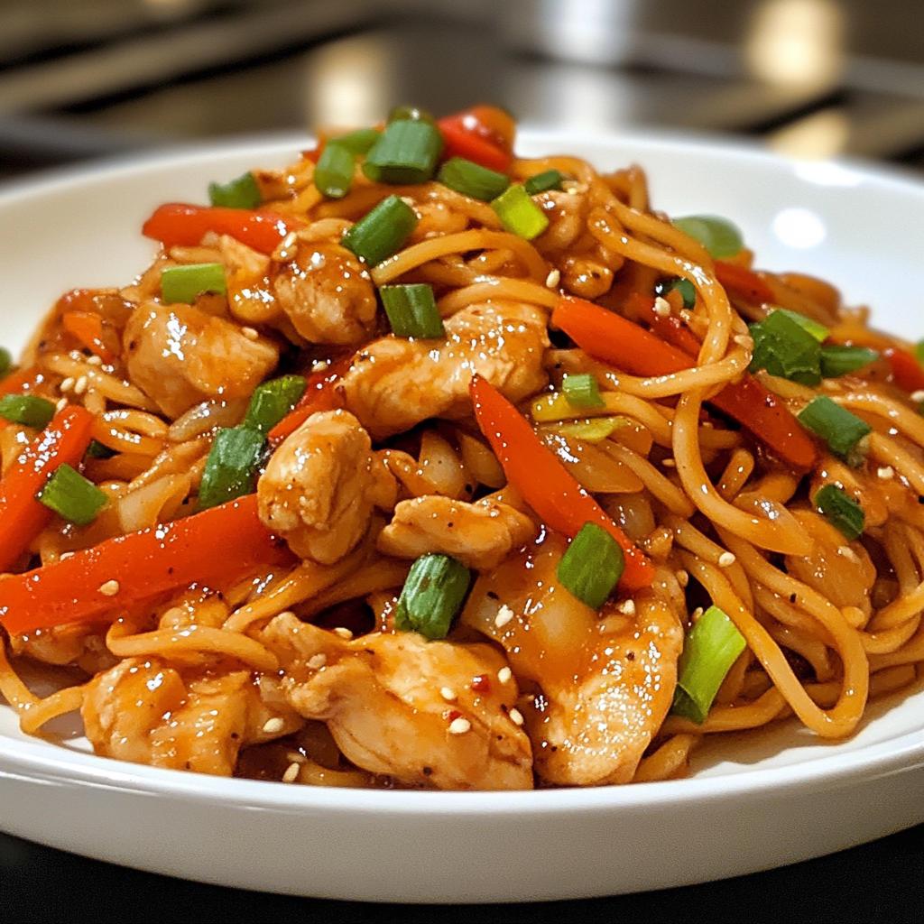 Eenvoudige kip lo mein in slechts 25 minuten klaar