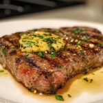 Gegrilde ribeye met knoflookboter