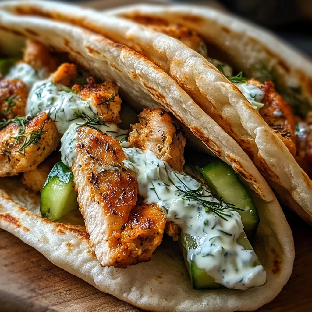 Kipgyros met tzatziki