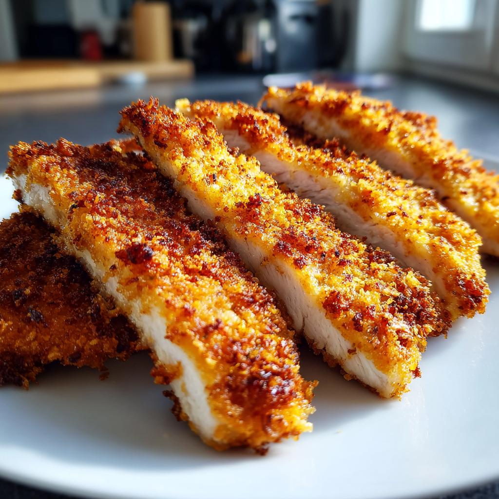 Knapperige kipfilet in pittige Parmezaankorst