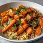 Kruidige couscous met geroosterde wortelen
