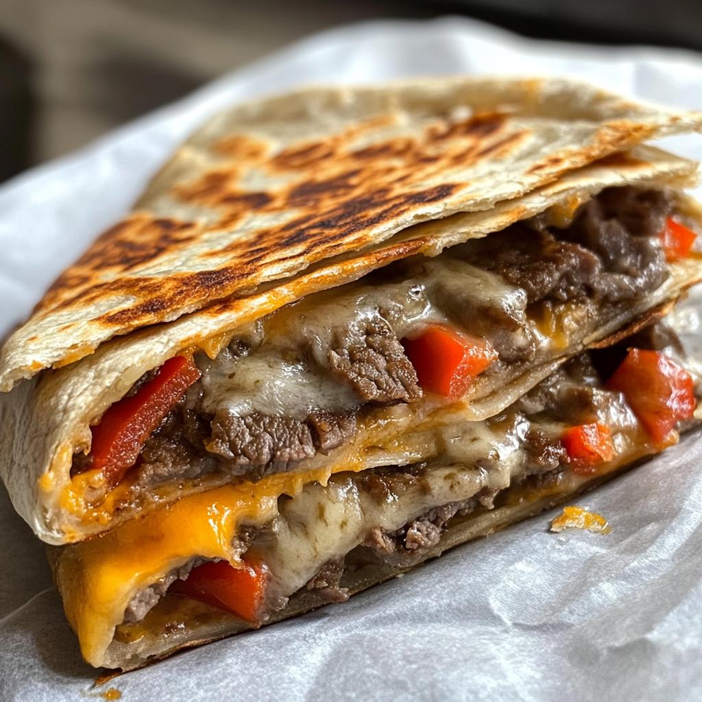 Heerlijke Philly cheesesteak quesadilla in 30 minuten