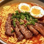 Pittige Koreaanse ramen met biefstuk