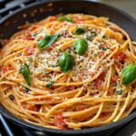 Pittige tomatenpasta met Parmezaan