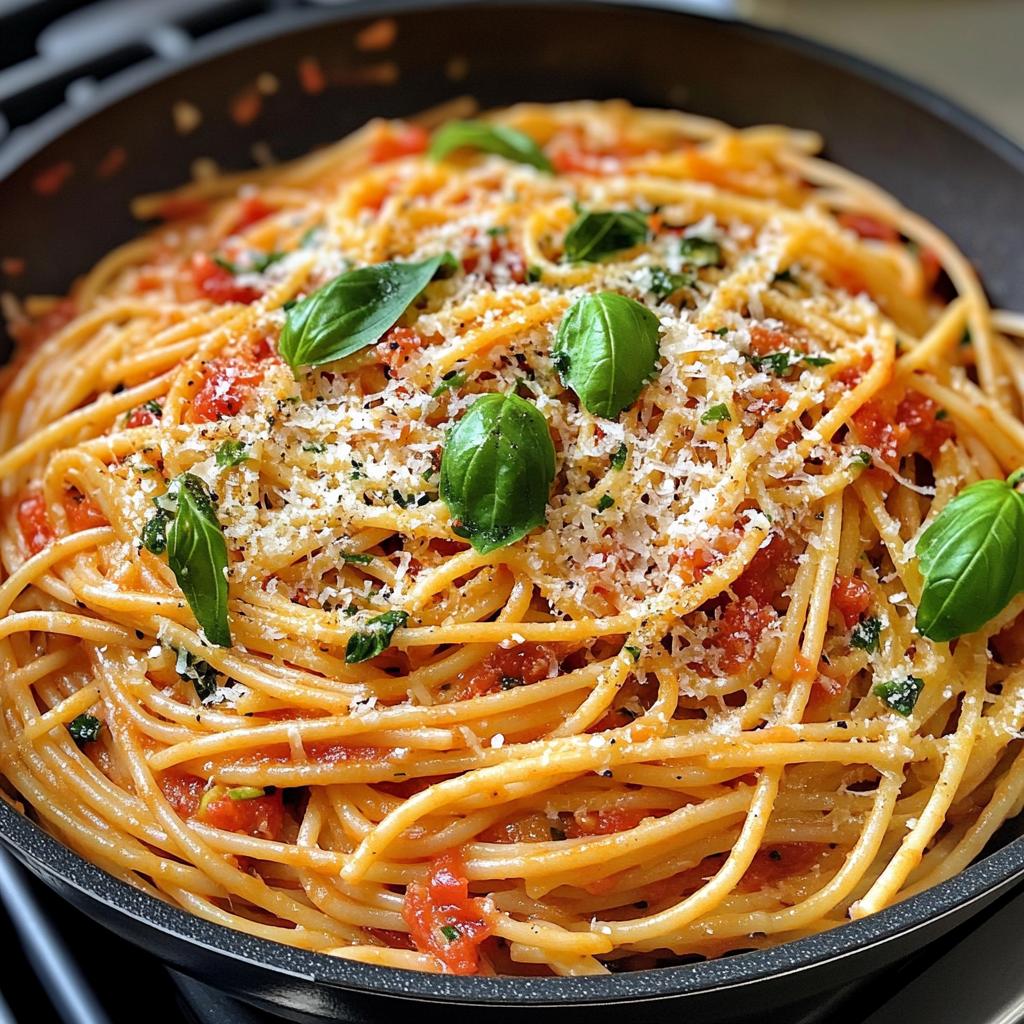 Pittige tomatenpasta met Parmezaan