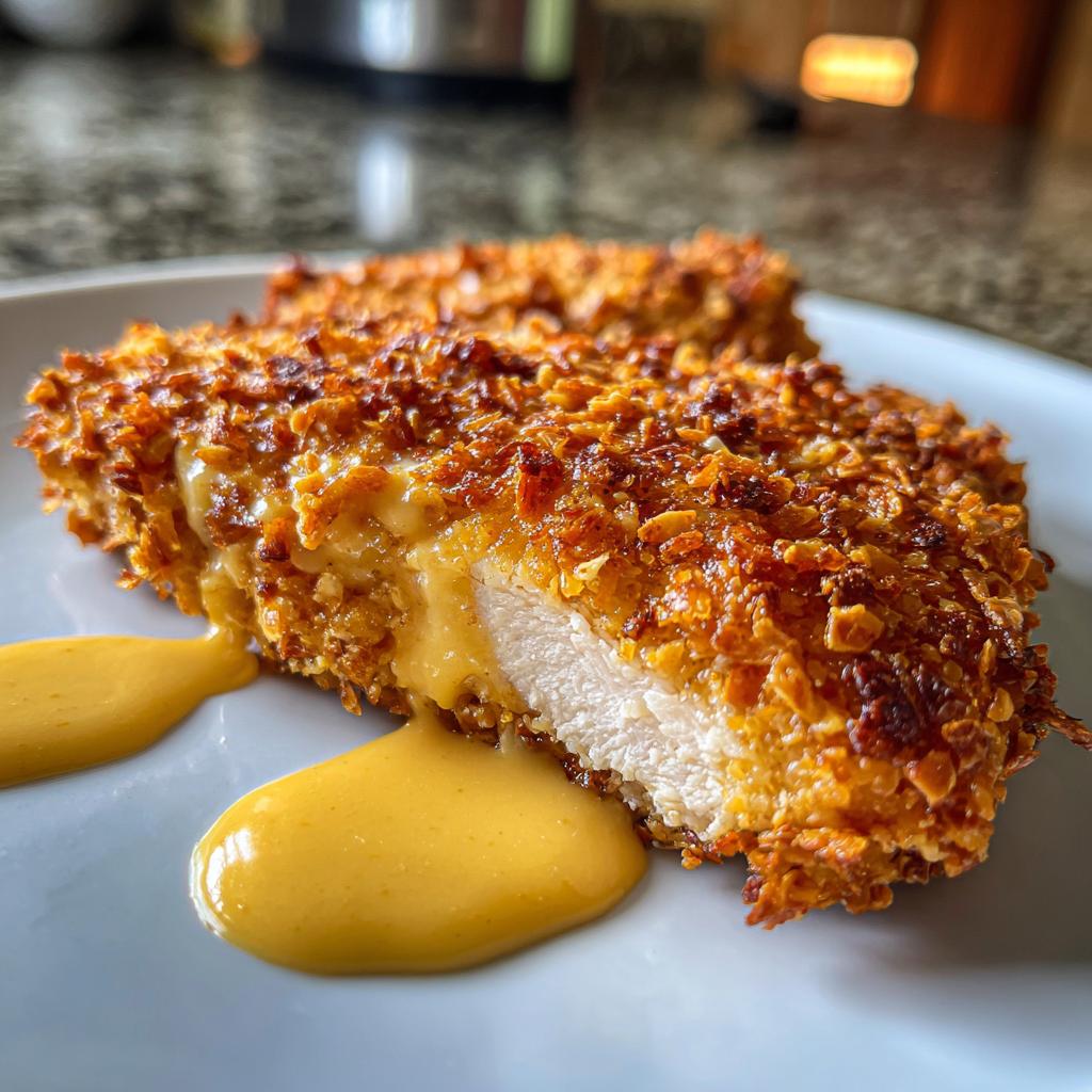 Heerlijke pretzel kip met mosterdsaus in 30 minuten