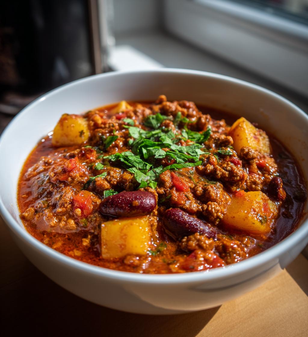 chili met aardappelen