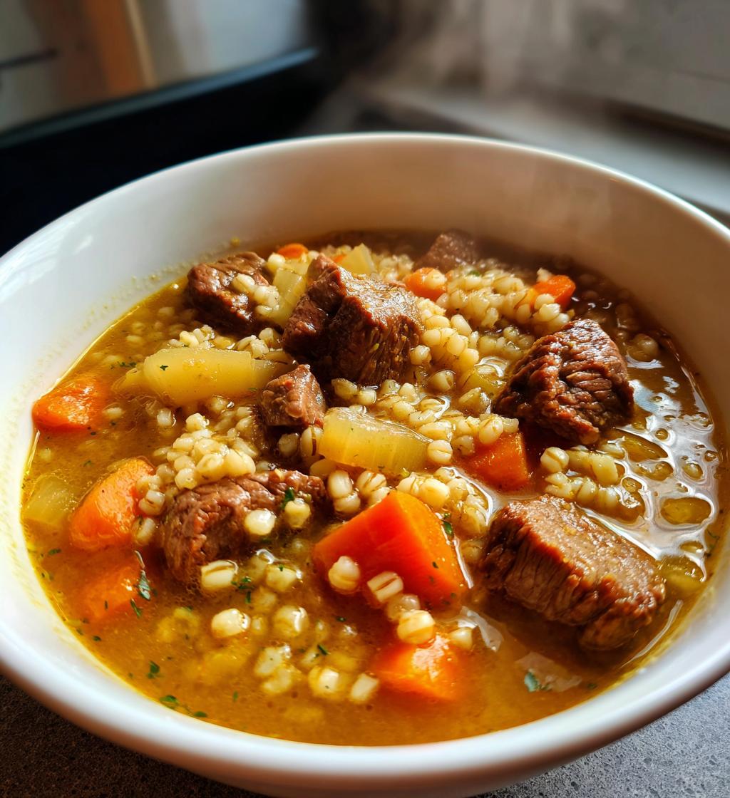 Ultieme rundvlees gerstsoep met 300g mals vlees