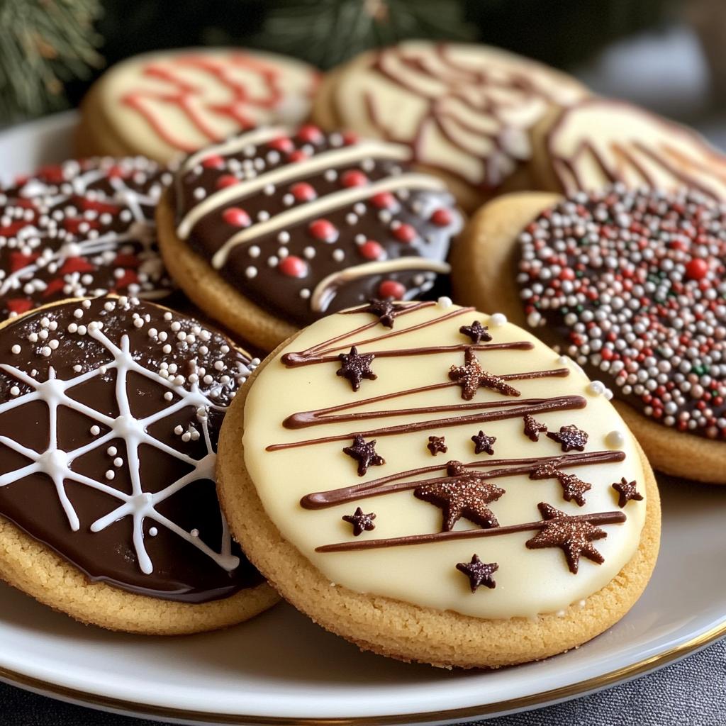 versierde ronde kerstkoekjes