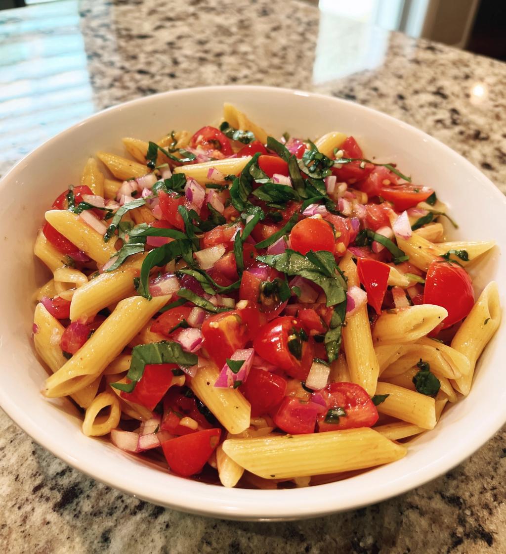 Heerlijke bruschetta pasta salade in slechts 20 minuten