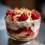 dessert met aardbeien