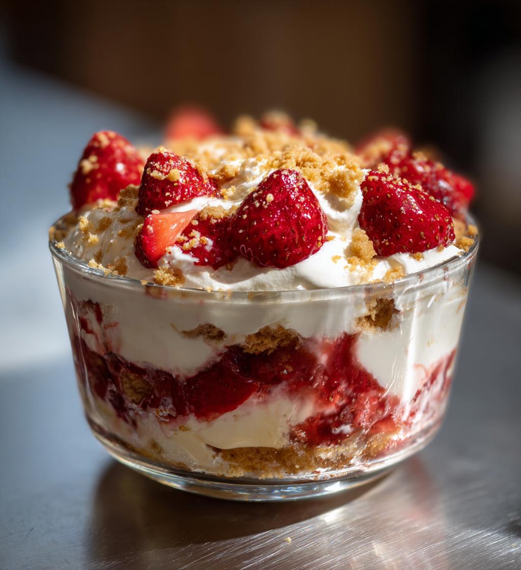 dessert met aardbeien