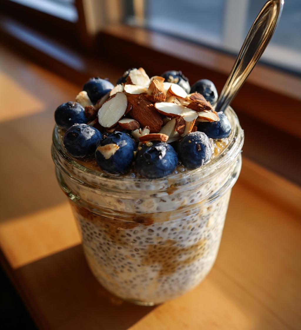 5-minuten overnight oats met chiazaad voor een perfect ontbijt